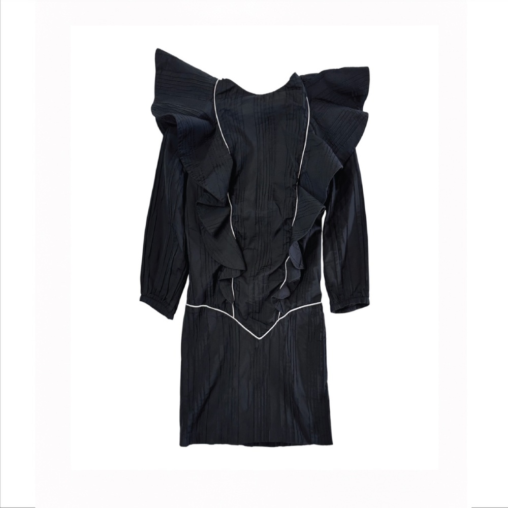 DELPHINE MURAT - VINTAGE FW03 - MINI RUFFLED DRESS - OPEN BACK - STRETCH